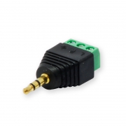 Terminal Block 3-pin - 3,5 mm Jack Plug Stereo Screw Fastening